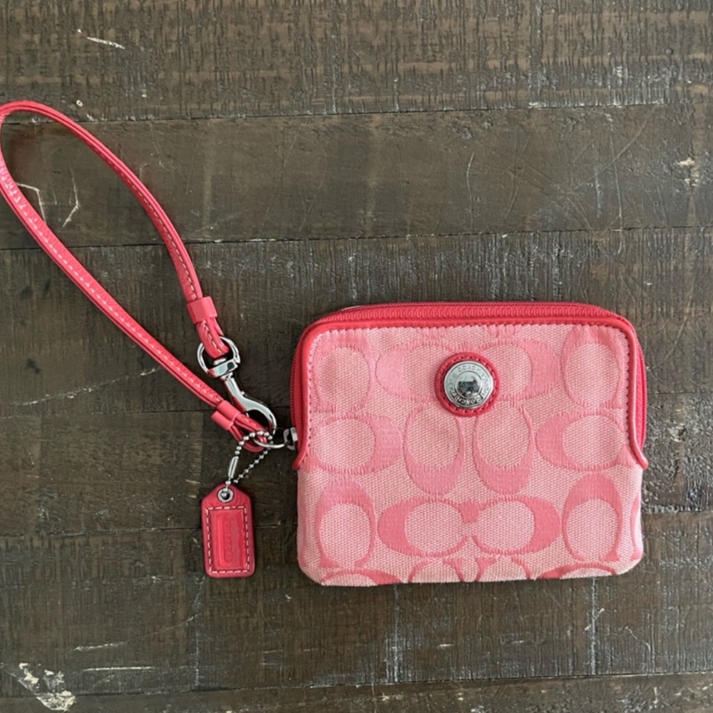 Pink Coach Wristlet